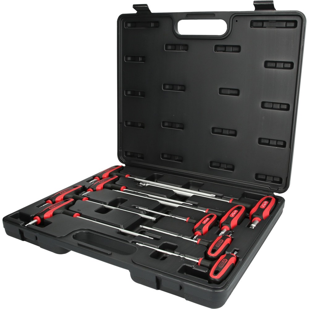 Produktabbildung Nr. 1: KS TOOLS T-Griff-Schlüssel-Satz, Torx mit Bohrung,9-tlgTB10-TB50
