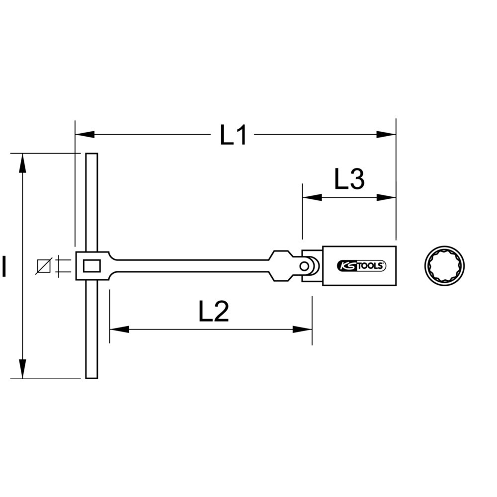 Produktabbildung Nr. 12: KS TOOLS T-Griff Zündkerzenschlüssel, 14mm
