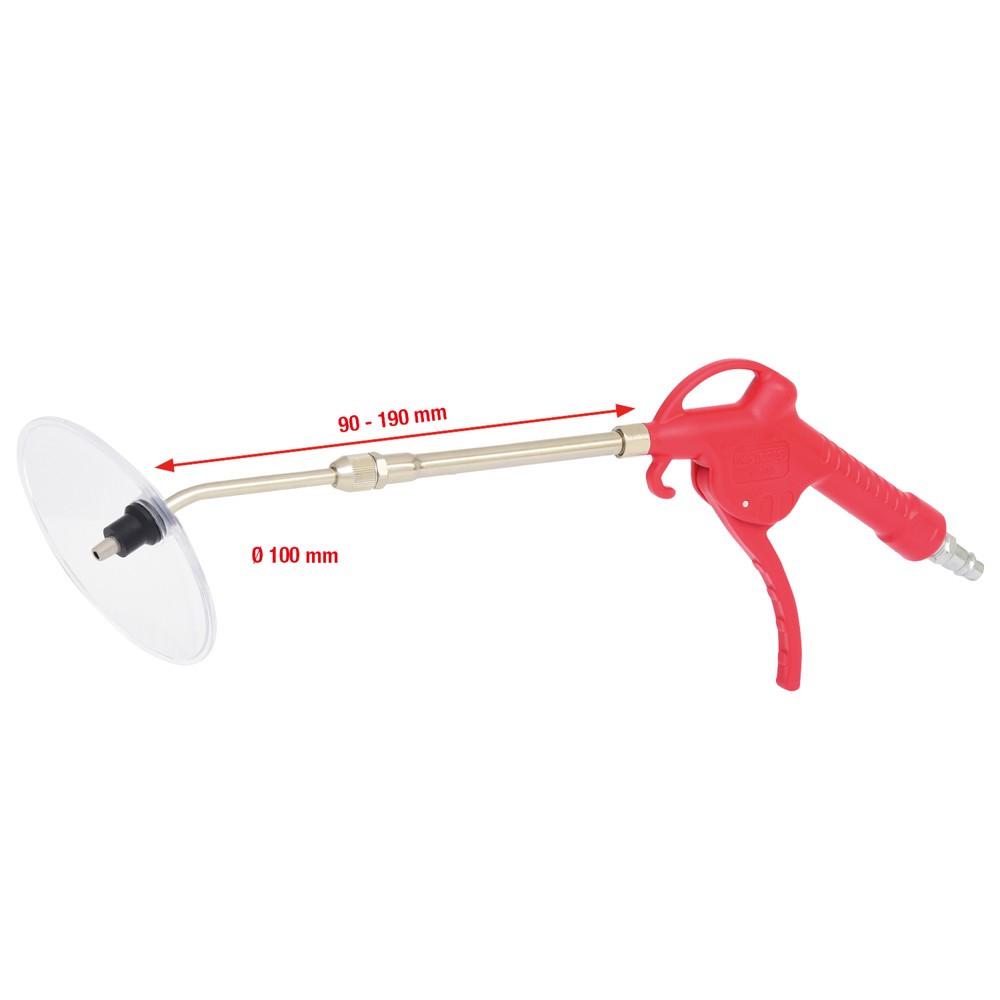 Produktabbildung Nr. 4: KS TOOLS Teleskop-Druckluft-Ausblaspistole 90-190mm mit Schutzschild