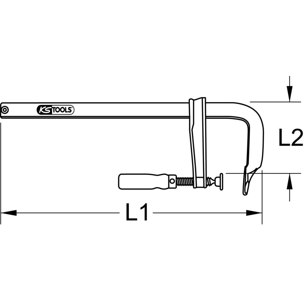 Produktabbildung Nr. 2: KS TOOLS Temperguss-Schraubzwinge, 120x600mm