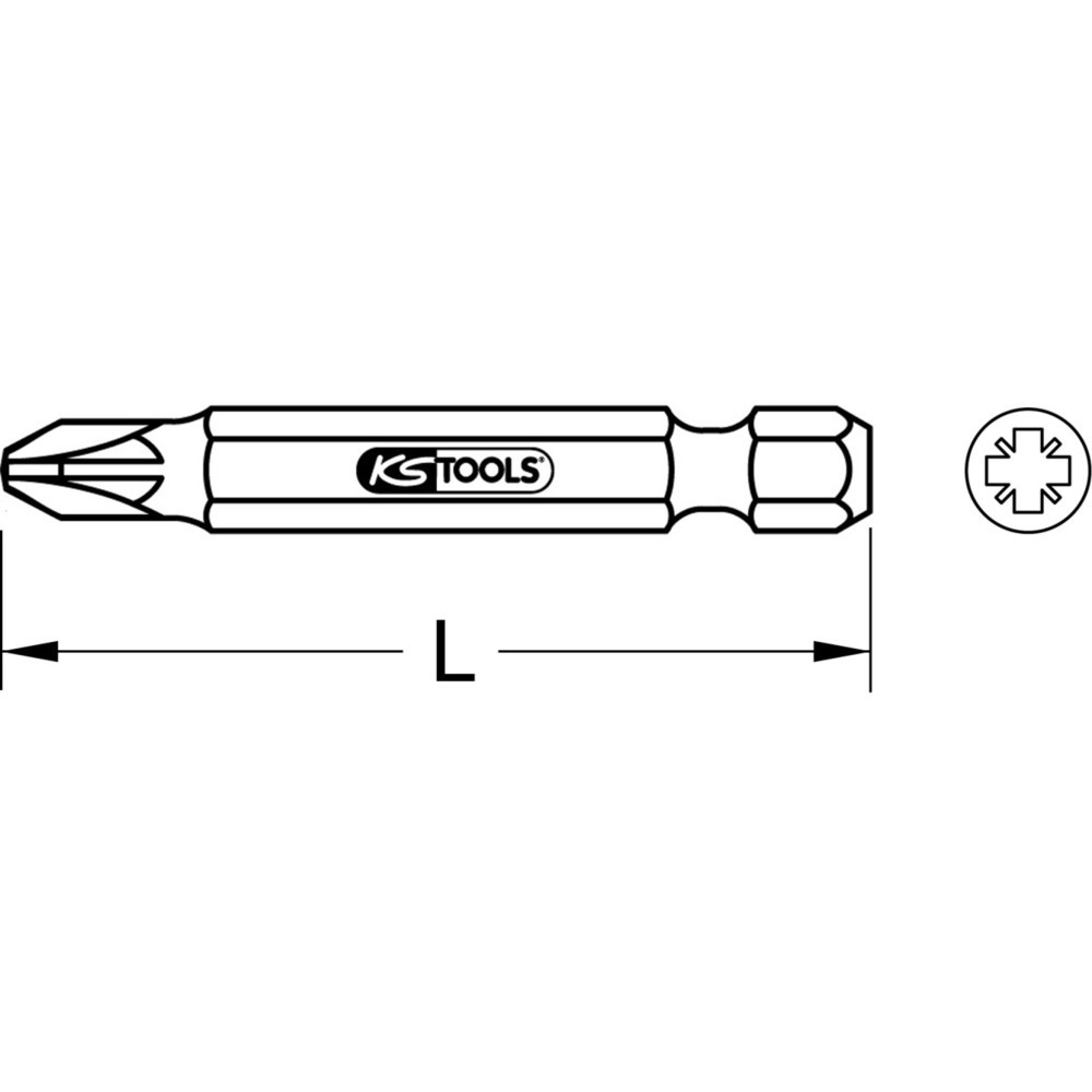 KS TOOLS 1/4" TiN Bit, 50mm, PZ2 Produktabbildung: KS TOOLS 1/4" TiN Bit, 50mm, PZ2