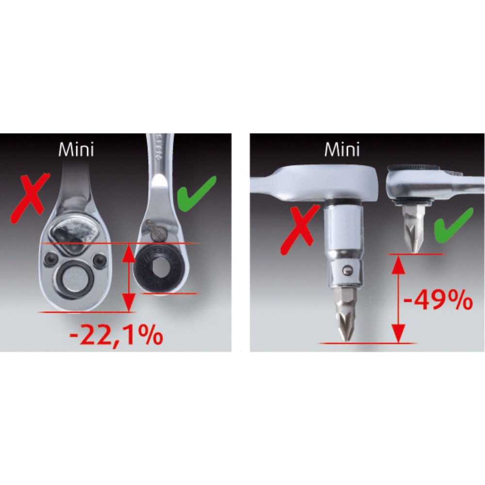 Produktabbildung Nr. 4: KS TOOLS 1/4" Bit-Umschaltknarre mit Steckadapter für Stecknüsse
