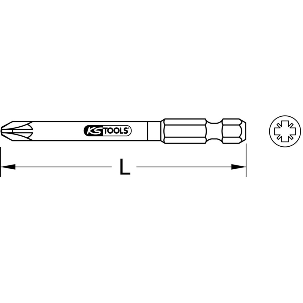 Produktabbildung: KS TOOLS 1/4" TORSIONpower Bit, 75mm, PZ1