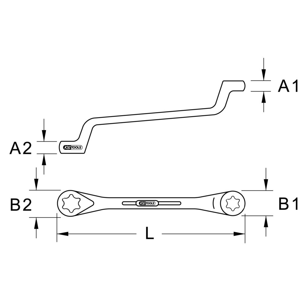 Produktabbildung Nr. 4: KS TOOLS Torx-E-Doppel-Ringschlüssel, gekröpft, E6xE8