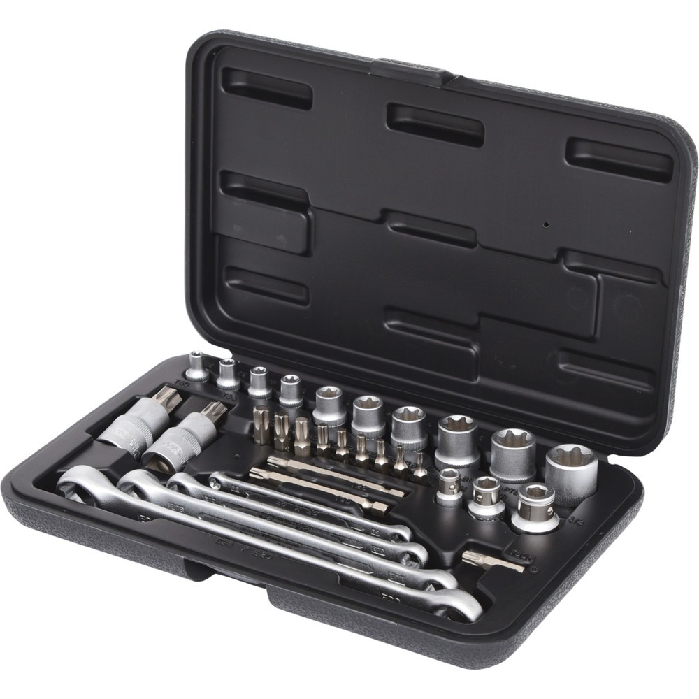 Produktabbildung: KS TOOLS 1/4"+3/8"+1/2" Torx-Steckschlüssel-Satz, 31-tlg