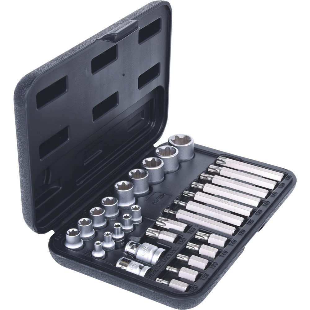 Produktabbildung Nr. 4: KS TOOLS Torx-Steckschlüssel- und Bit-Satz, 30-tlg Bits mit Bohrung