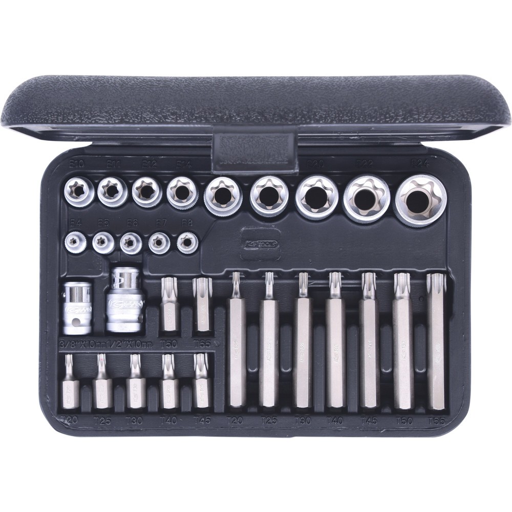 Produktabbildung Nr. 5: KS TOOLS Torx-Steckschlüssel- und Bit-Satz, 30-tlg Bits mit Bohrung