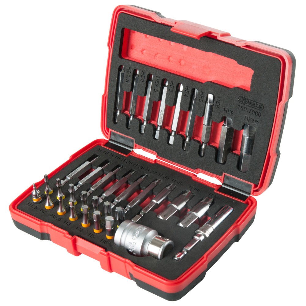 Produktabbildung Nr. 7: KS TOOLS 1/4" + 10 mm Torx- und Innensechskant-Schrauben-Ausdreher-Satz, 34-tlg
