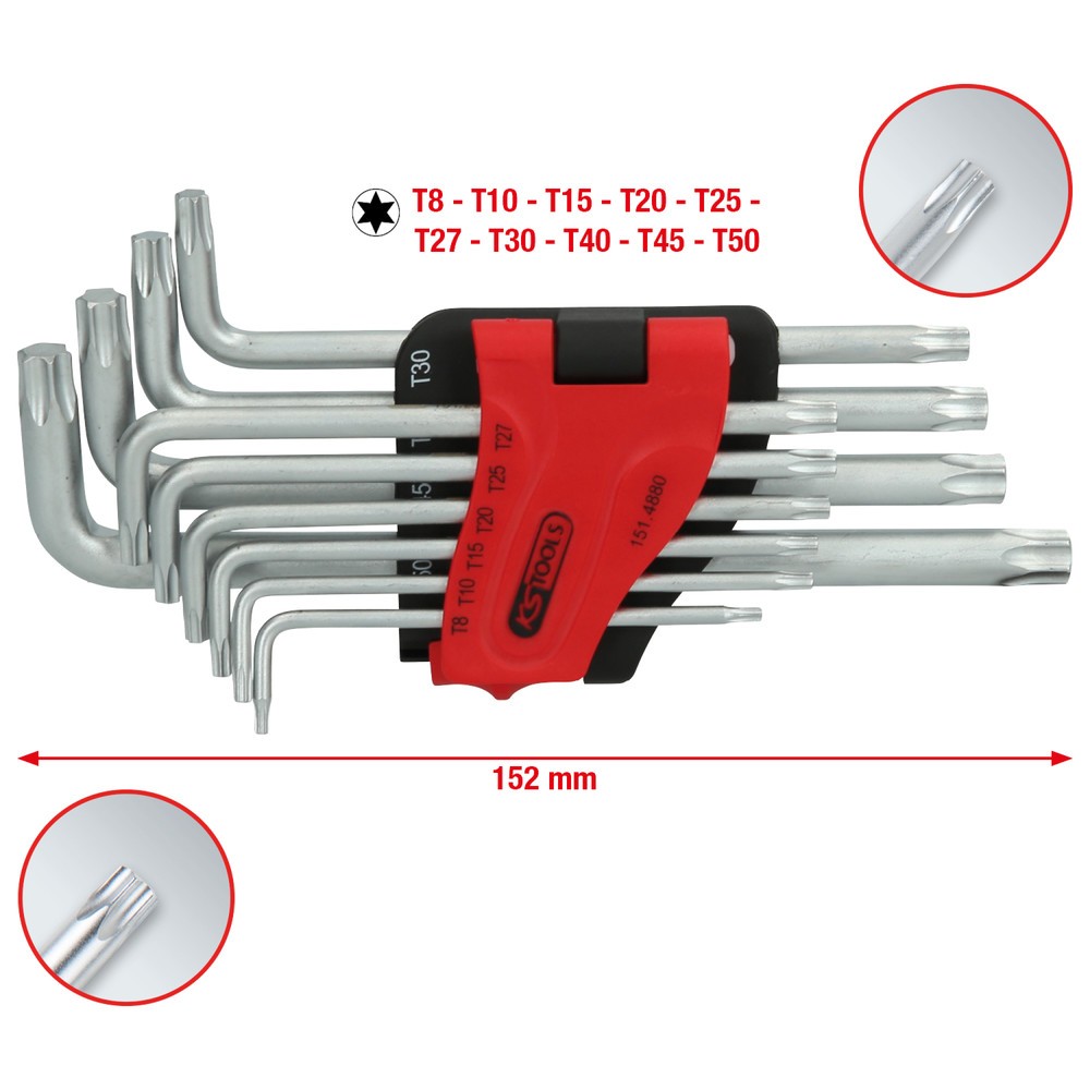 Produktabbildung Nr. 3: KS TOOLS Torx-Winkelstiftschlüssel-Satz, lang, 10-tlg