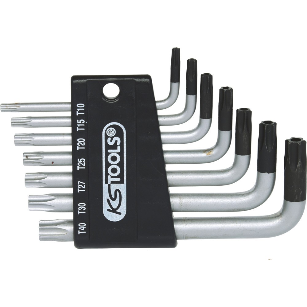 Produktabbildung Nr. 3: KS TOOLS Torx-Winkelstiftschlüssel-Satz mit Bohrung, kurz, 7-tlgTB10-TB40
