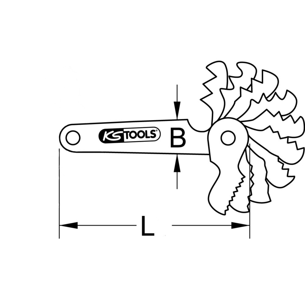 Produktabbildung Nr. 5: KS TOOLS Trapez-Gewindestahllehre, für 30° Gewinde, 2-12mm