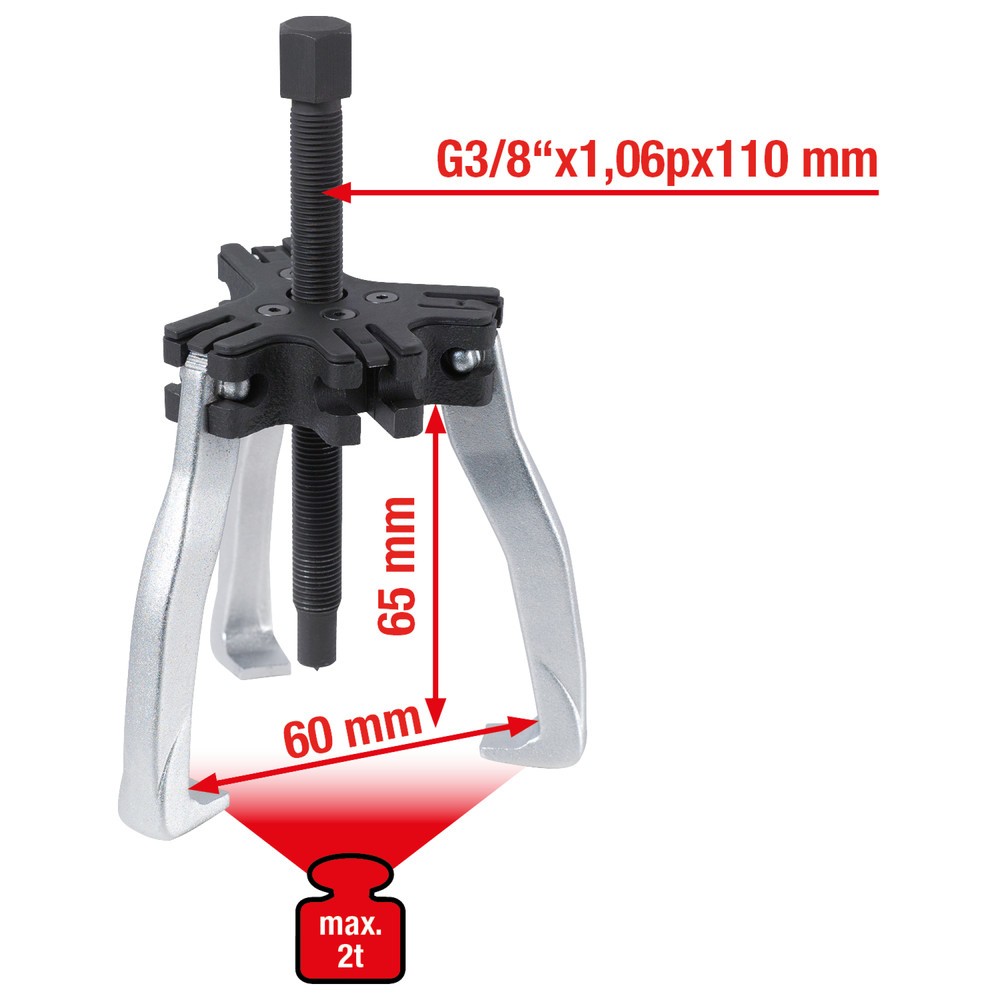 Produktabbildung Nr. 9: KS TOOLS Universal-Abzieher 2+3-armig, 60mm, Gr.1, 2t