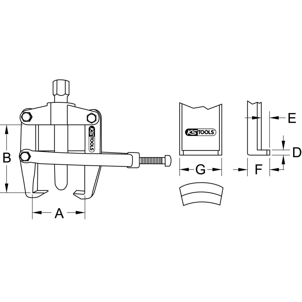 Produktabbildung Nr. 1: KS TOOLS Universal-Abzieher 2-armig mit Spannbügel, 80mm