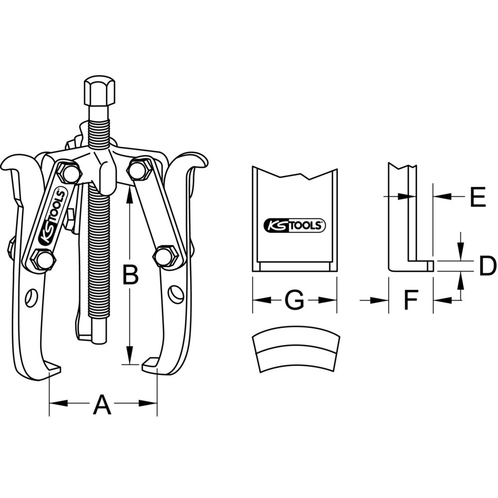 Produktabbildung Nr. 6: KS TOOLS Universal-Abzieher 2- und 3-armig, 70mm