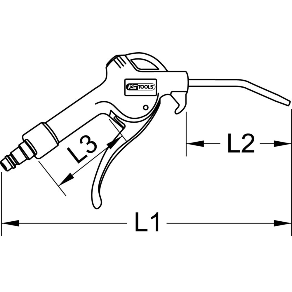 Produktabbildung: KS TOOLS Universal-Druckluft-Ausblaspistole, 95mm