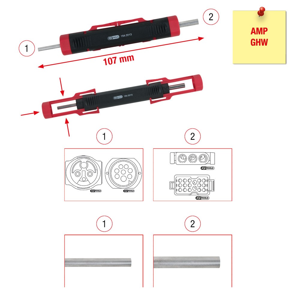 Produktabbildung Nr. 6: KS TOOLS Kabel-Entriegelungswerkzeug für Rundstecker und Rundsteckhülsen 1,5 / 3,5mm