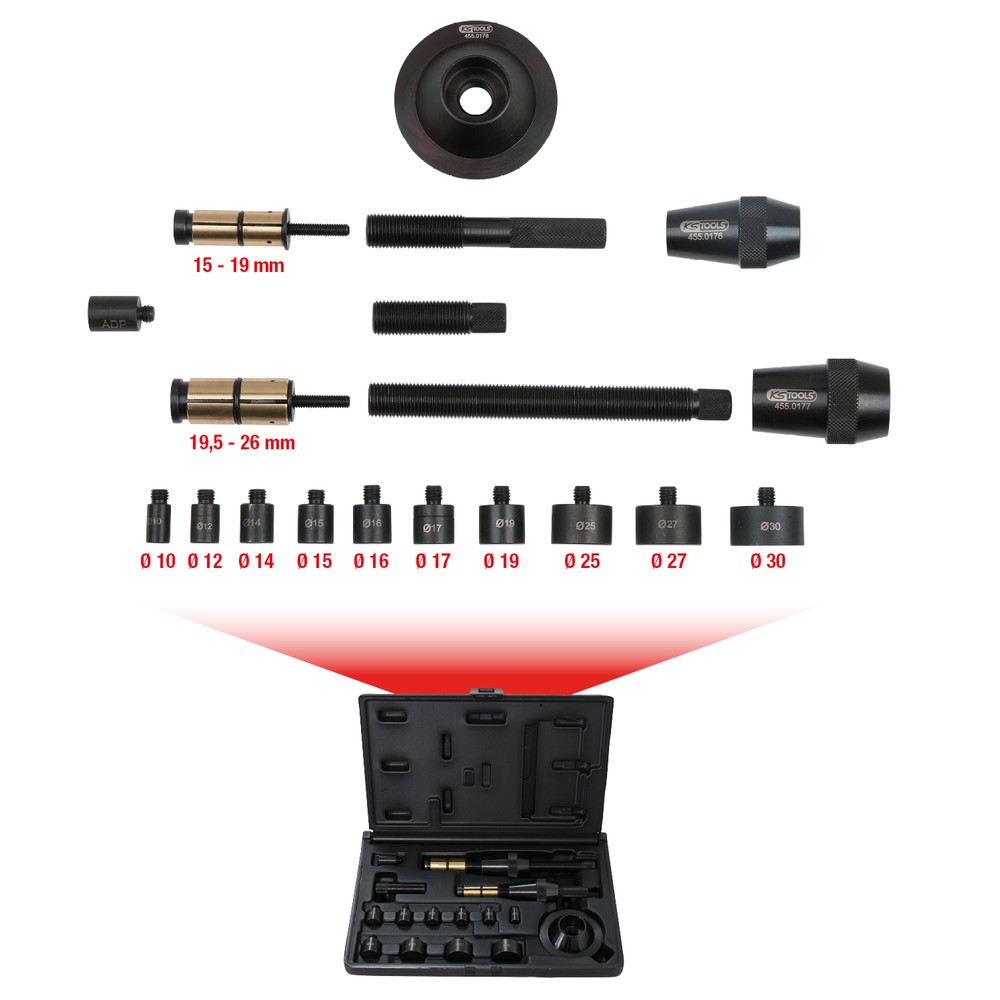 Produktabbildung Nr. 5: KS TOOLS Universal-Kupplungs-Zentrier-Werkzeug-Satz Ø 15,0 26,0 mm, 19-tlg