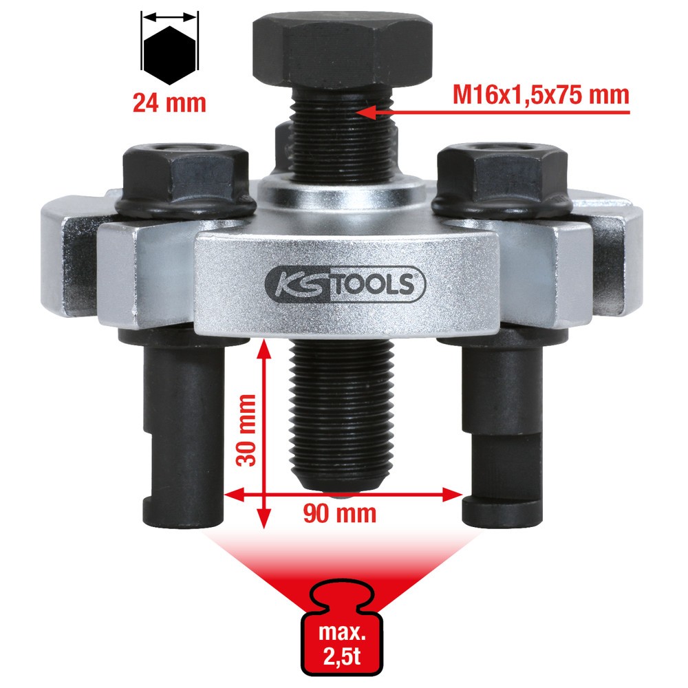 Produktabbildung Nr. 3: KS TOOLS Universal-Riemenscheiben-Abzieher 3-armig, 90mm