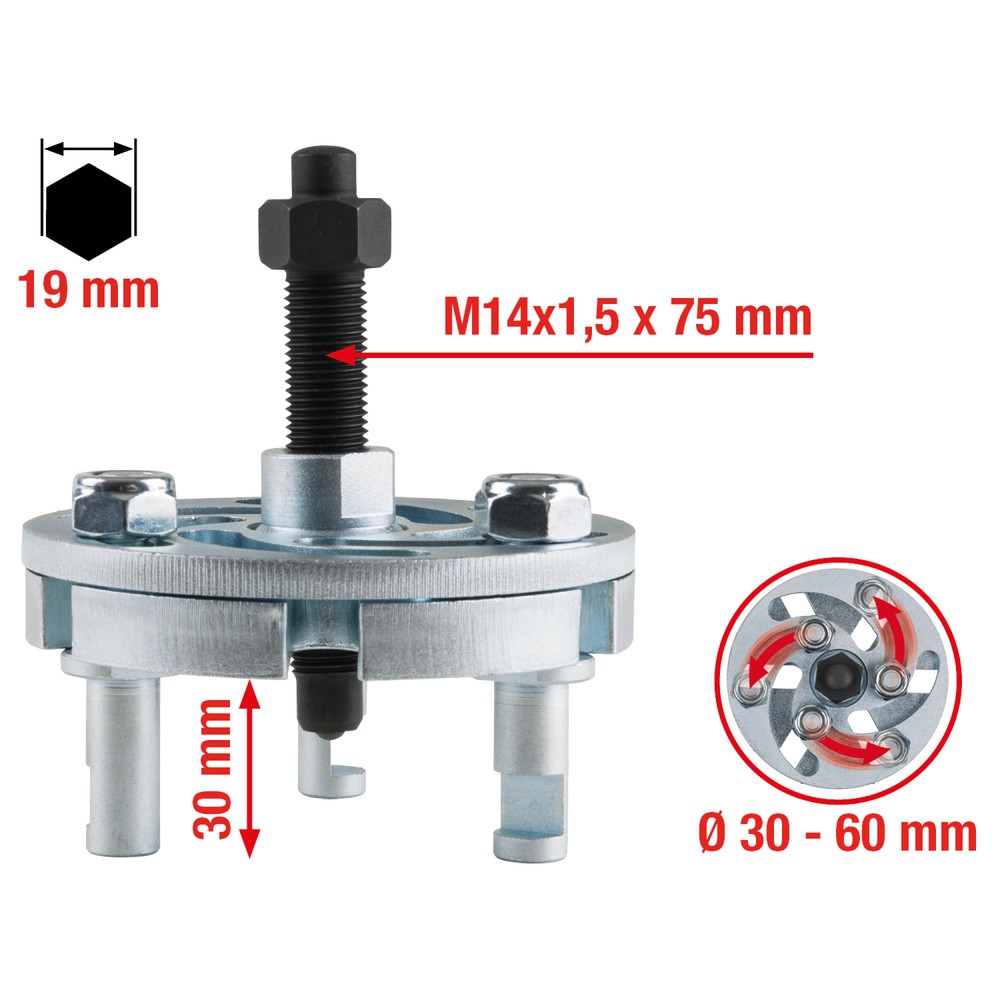 Produktabbildung Nr. 5: KS TOOLS Universal-Riemenscheiben-Abzieher, 3-armig, 30-60mm
