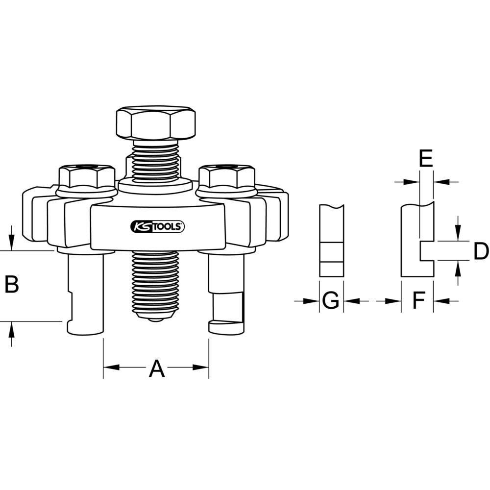 Produktabbildung Nr. 9: KS TOOLS Universal-Riemenscheiben-Abzieher, 3-armig, 30-60mm