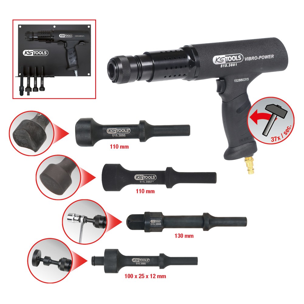Produktabbildung Nr. 10: KS TOOLS Vibro-Impact Druckluft-Meißelhammer-Satz, 6-tlg