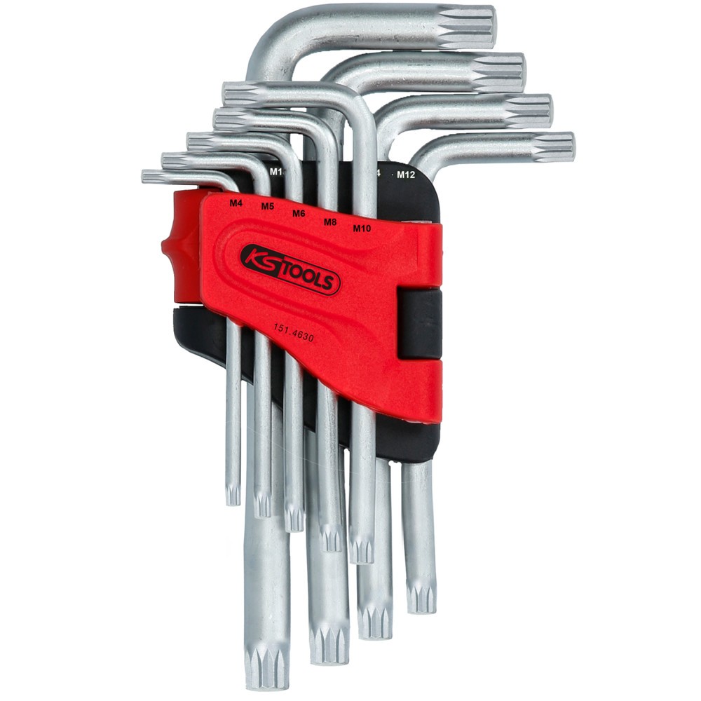 Produktabbildung Nr. 3: KS TOOLS XZN-Winkelstiftschlüssel-Satz, kurz, 9-tlg