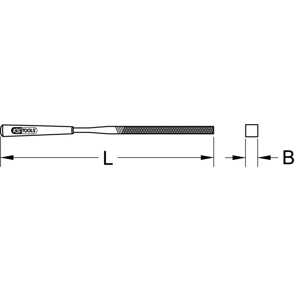 Produktabbildung: KS TOOLS Vierkant-Nadelfeile, 2mm