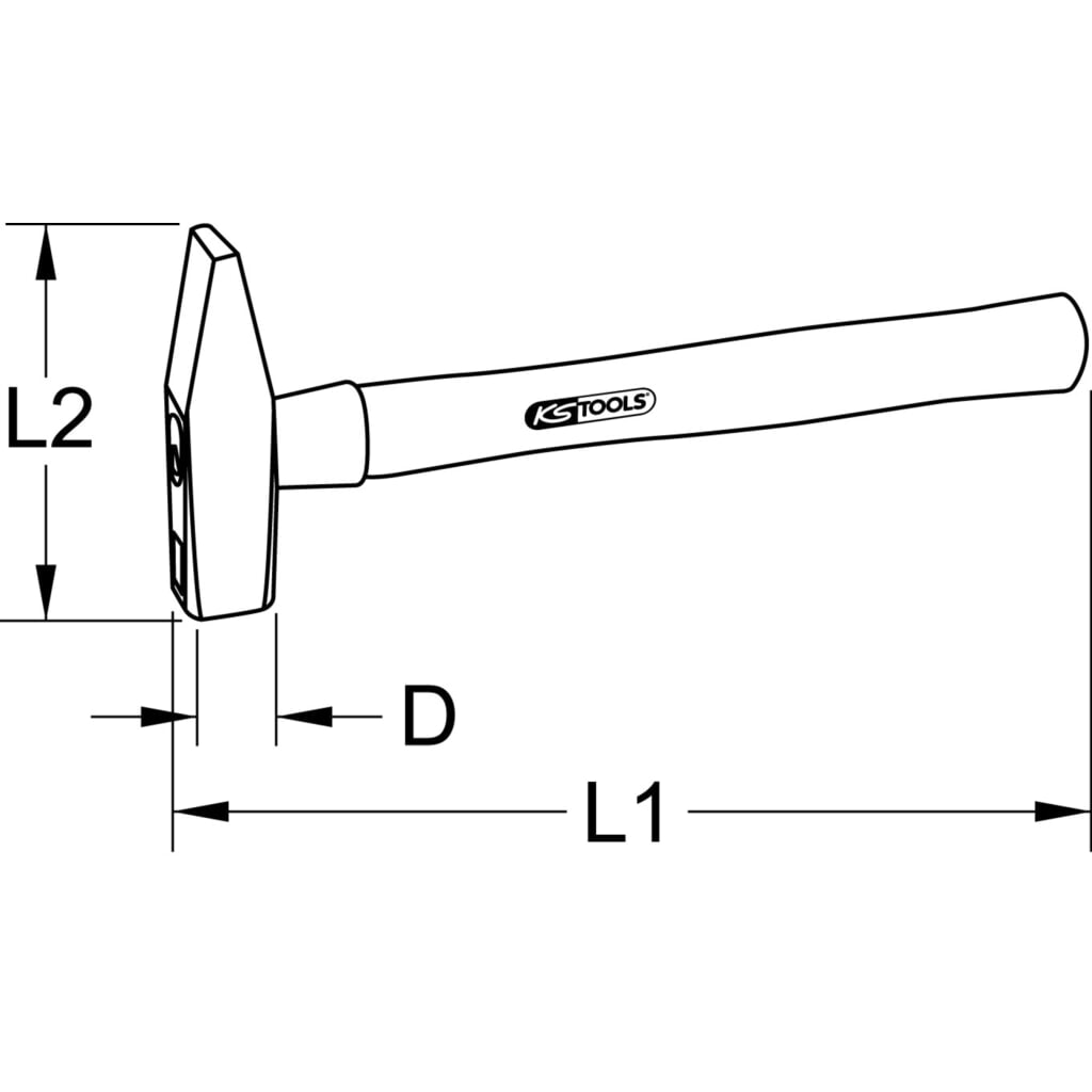 Produktabbildung Nr. 1: KS TOOLS Vorschlaghammer mit Hickorystiel, 10000g
