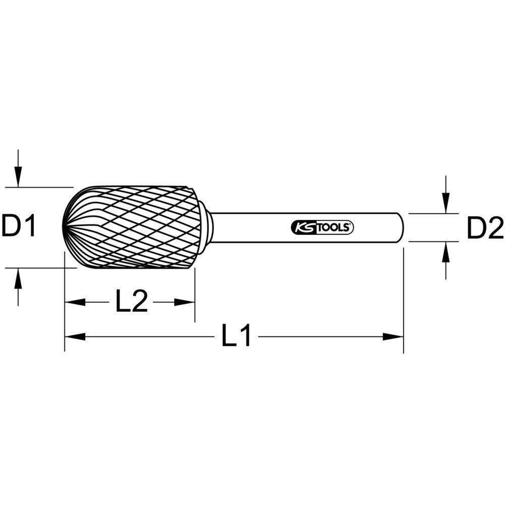 Produktabbildung: KS TOOLS HM Walzenrund-Frässtift Form C, 3mm