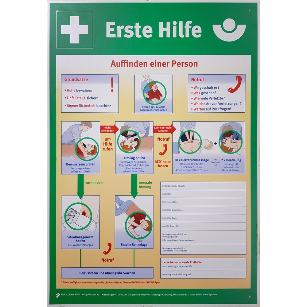 KS TOOLS Schild Erste Hilfe Aushang Produktabbildung: KS TOOLS Schild Erste Hilfe Aushang