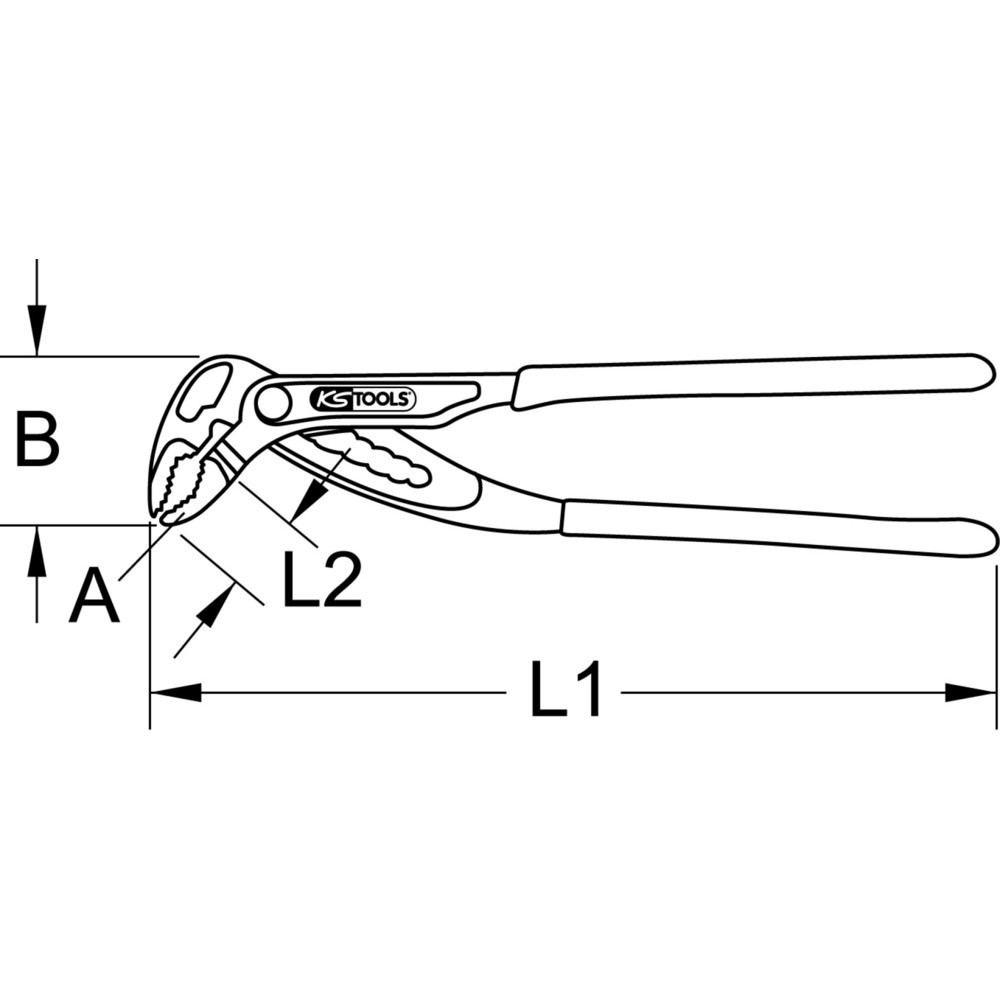 Produktabbildung Nr. 14: KS TOOLS Wasserpumpenzange mit Druckknopfverstellung, 175mm