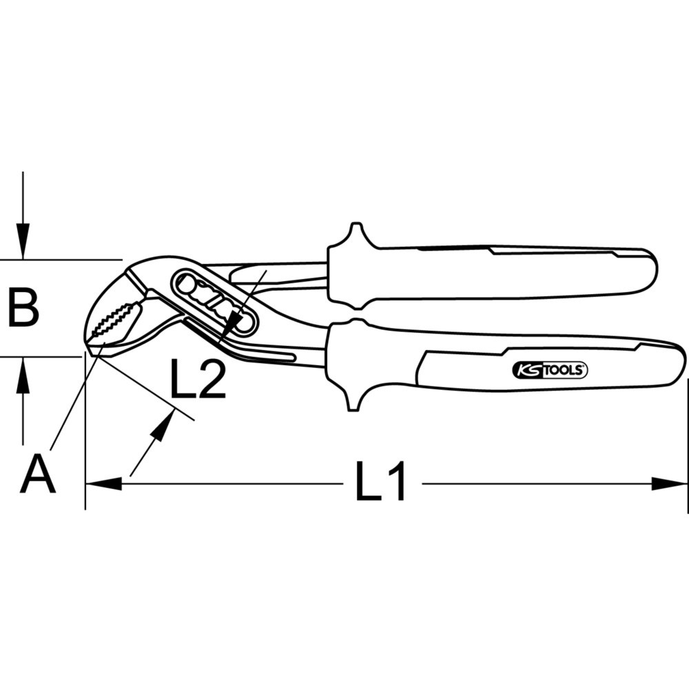 Produktabbildung Nr. 5: KS TOOLS Wasserpumpenzange, schwarz, 45mm