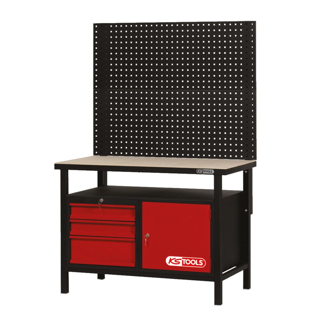 Produktabbildung Nr. 5: KS TOOLS Werkbank mit 3 Schubladen und 1 Tür, H840xB1200xT600mm