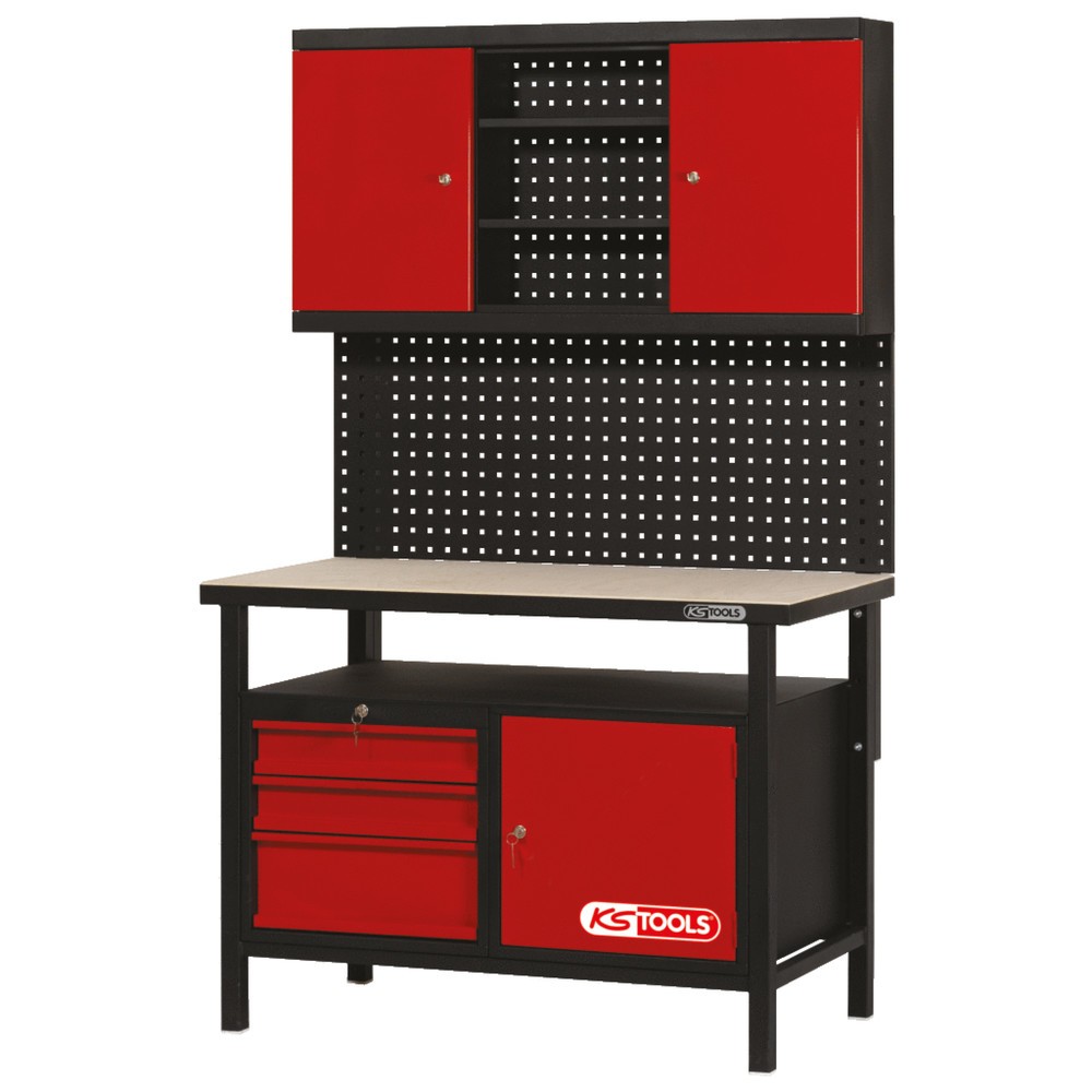 Produktabbildung Nr. 7: KS TOOLS Werkbank mit 3 Schubladen und 1 Tür, H840xB1200xT600mm