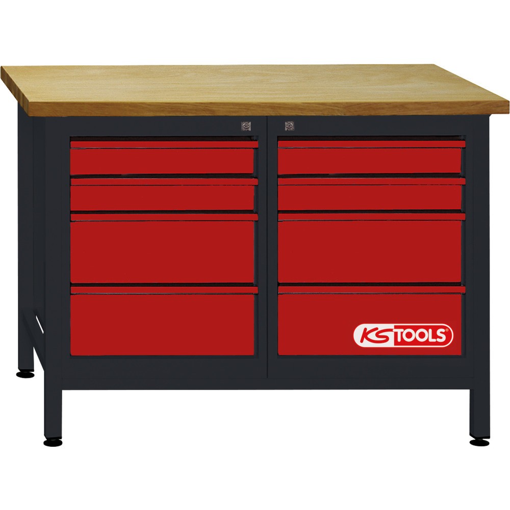 Produktabbildung: KS TOOLS Werkbank mit 8 Schubladen, H840xB1200xT600mm