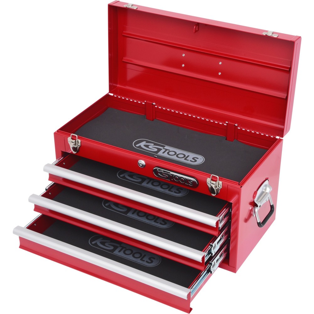 Produktabbildung: KS TOOLS Werkzeugtruhe mit 3 Schubladen-rot, L508xH255xB303mm