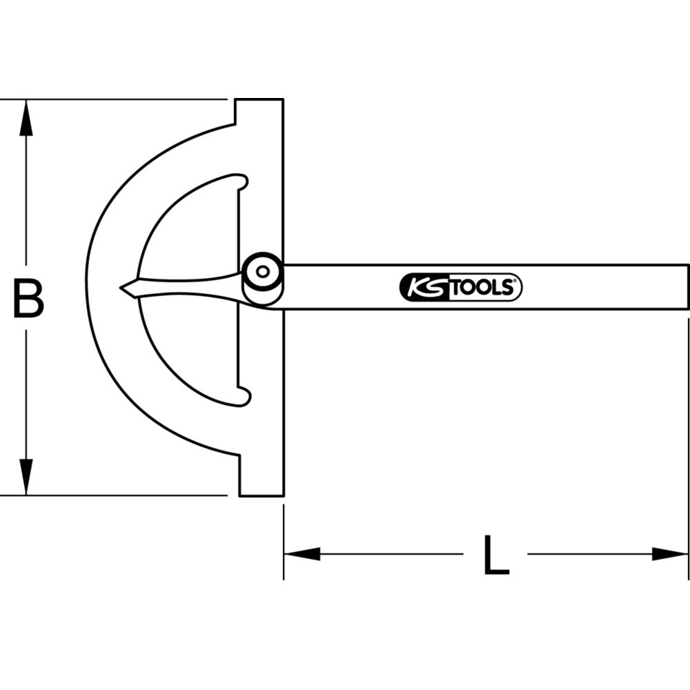 Produktabbildung: KS TOOLS Winkelgradmesser mit offenen Bogen, 120mm