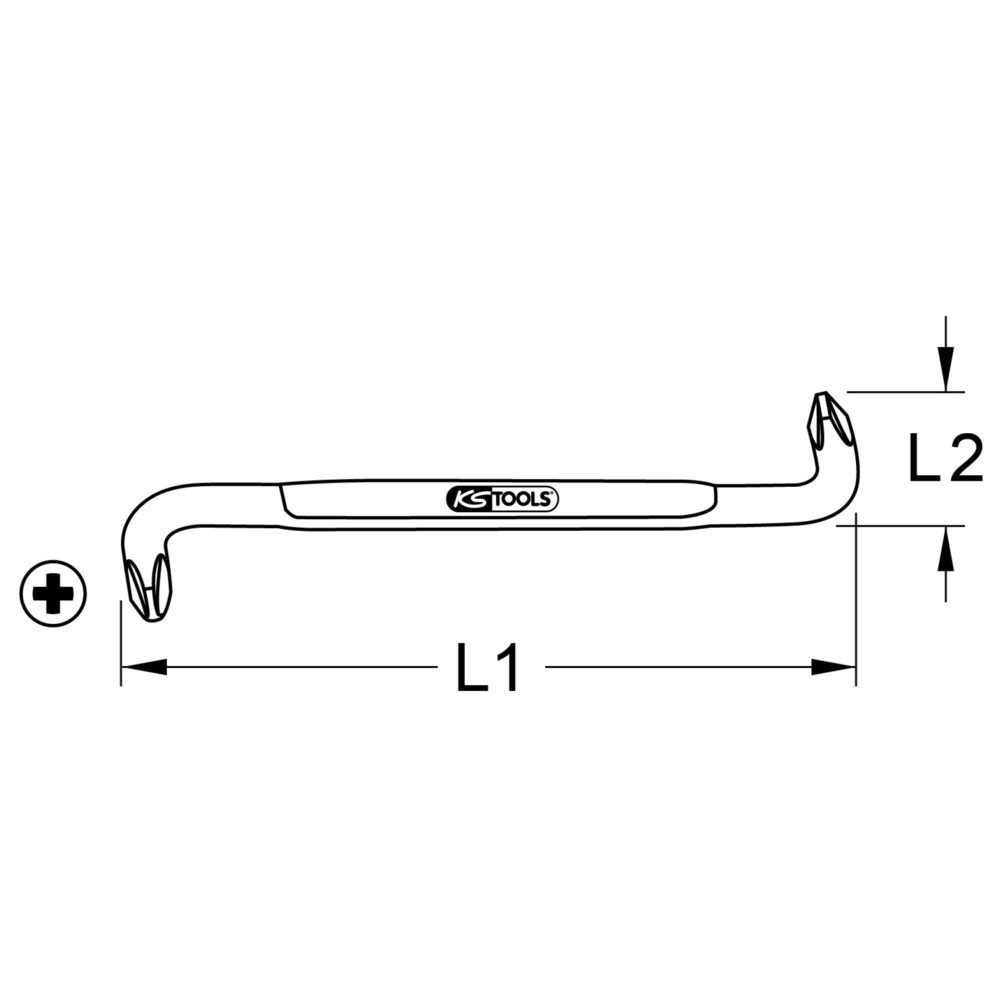 Produktabbildung: KS TOOLS Winkelschraubendreher PH1-PH2