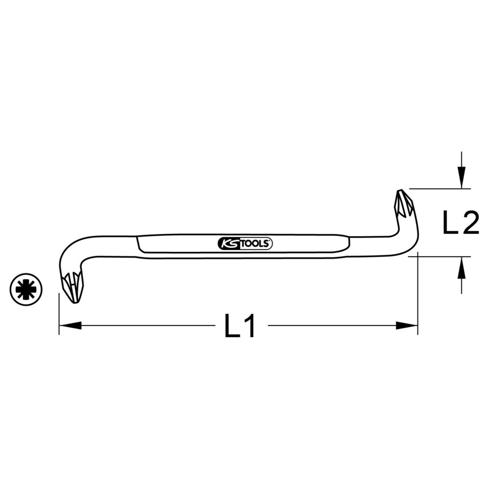 Produktabbildung: KS TOOLS Winkelschraubendreher PZ1-PZ2