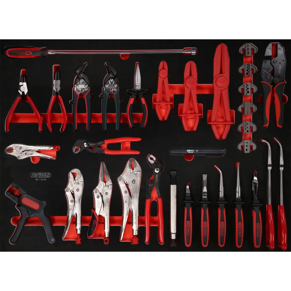 Produktabbildung Nr. 1: KS TOOLS Zangen-Satz in Schaumstoffeinlage, 34-tlg