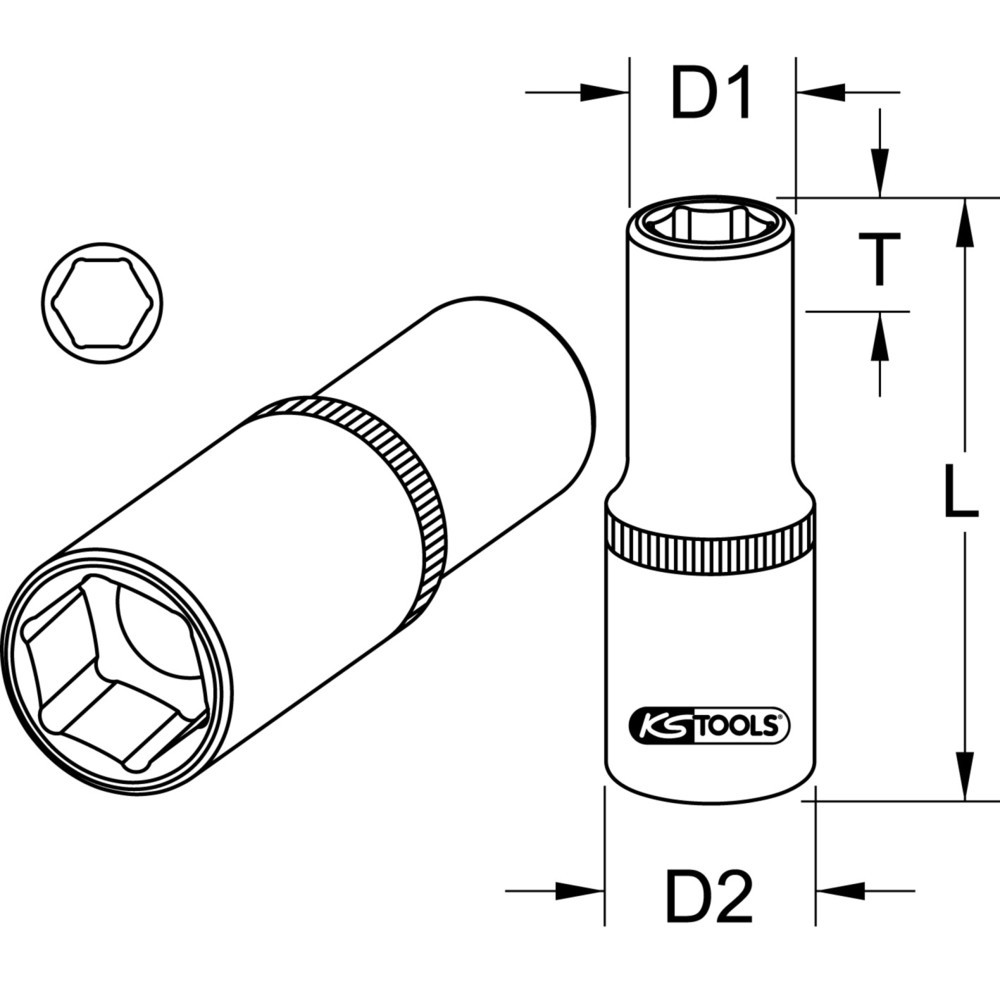 Produktabbildung Nr. 2: KS TOOLS 3/8" Zündkerzen-Stecknuss, 18mm