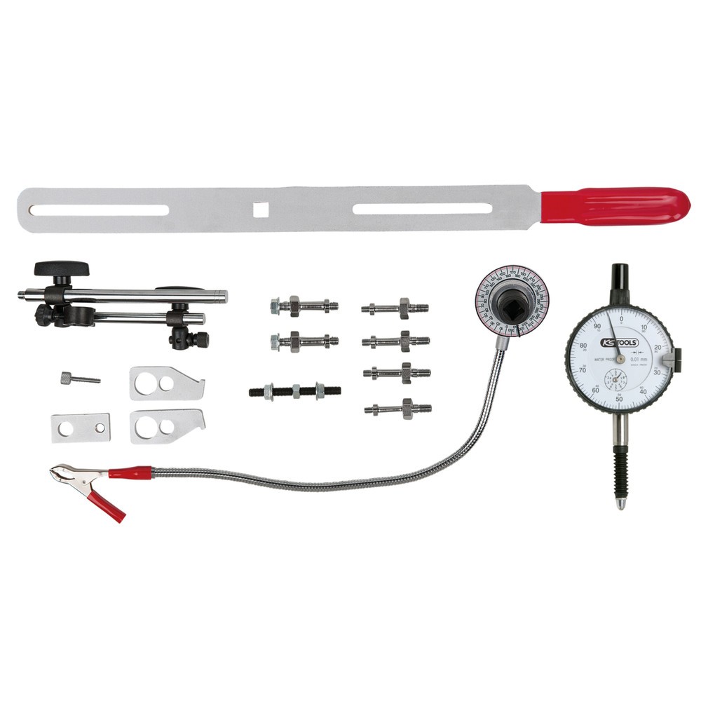 Produktabbildung Nr. 5: KS TOOLS Zweimassenschwungrad Prüfwerkzeug mit Winkelgradscheibe und Messuhr