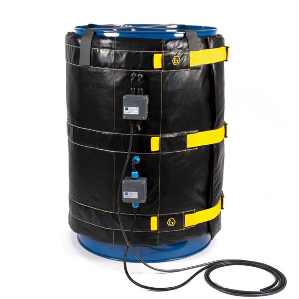 Produktabbildung: Kuhlmann ATEX Fass-Heizmanschette, 200 l, 230 V, 1.200 W, LxBxH 2.100 x 25 x 800 mm
