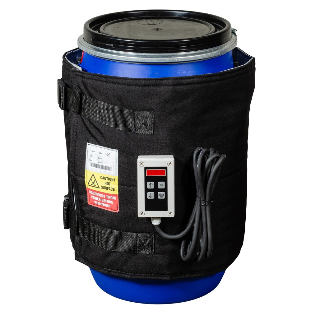 Produktabbildung: Kuhlmann Fass-Heizmanschette mit digitalem Regler, 50-60 l, 0-90ºC, 230 V, 300 W, LxH 1.330 x 460 mm