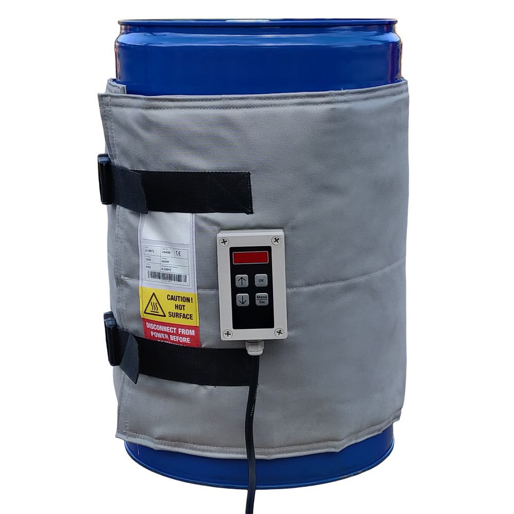 Produktabbildung Nr. 2: Kuhlmann Hochtemperatur-Fass-Heizmanschette, 50-60 l, 0-200ºC, 230 V, 440 W, LxH 1.380 x 460 mm