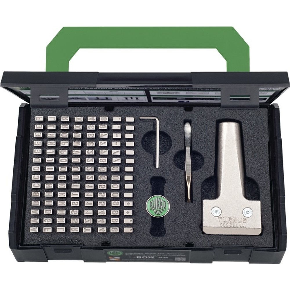 Produktabbildung: KUKKO Schlagzahlen-/Schlagbuchstabensatz 333 115-tlg.m.Typenhalter 3mm