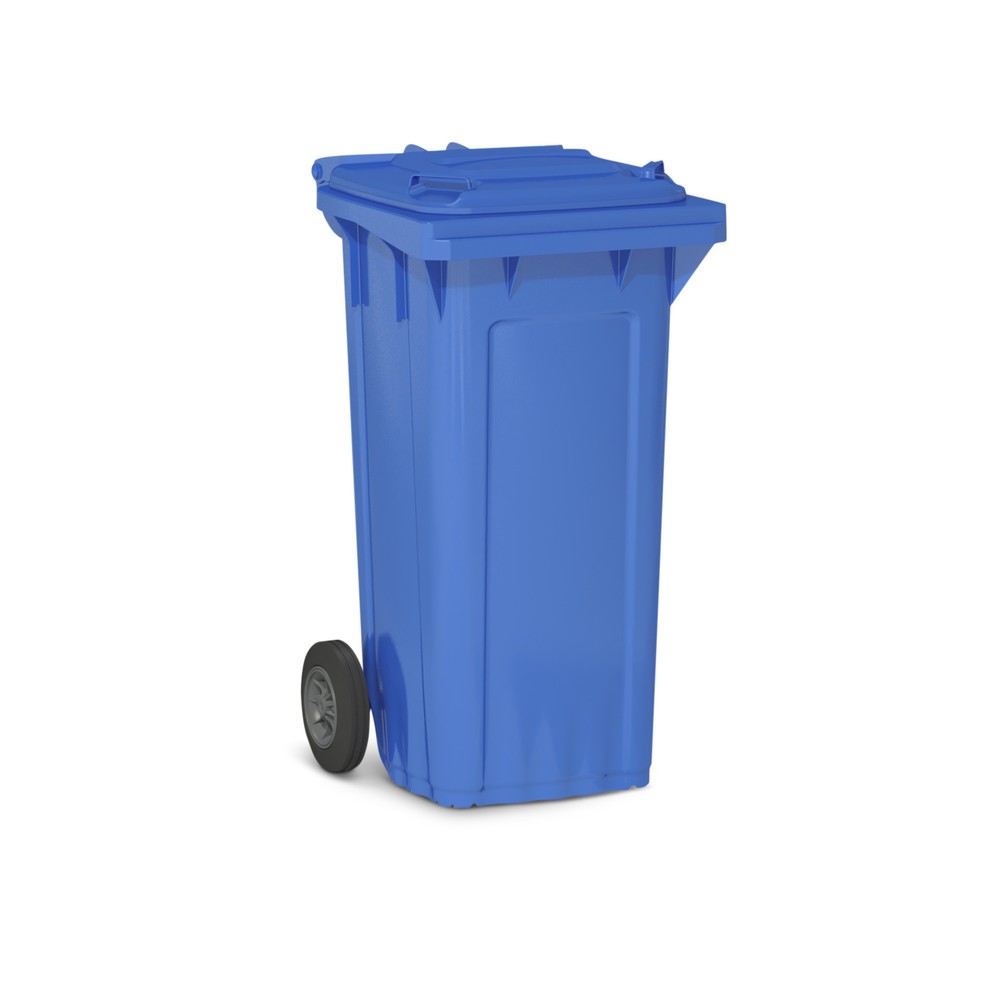 Produktabbildung: Kunststoff-Mülltonne mit Rollen, 120 Liter, blau