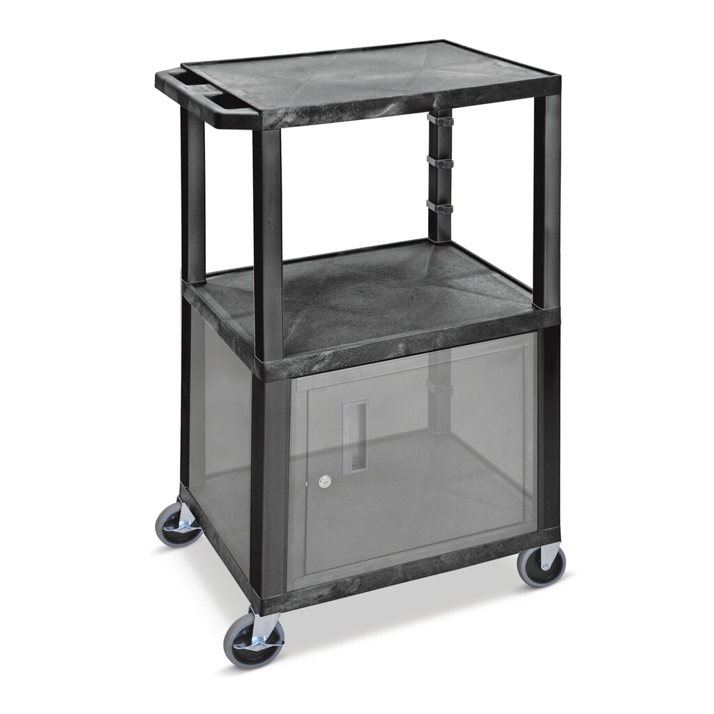 Produktabbildung: Kunststoff-Transportwagen, 3 Etagen, TK 150 kg, schwarz