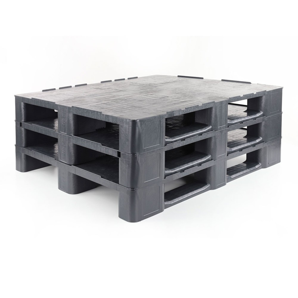 Produktabbildung Nr. 3: Kunststoffpalette, 1200x1000x145 mm, mit geschlossenem Oberdeck