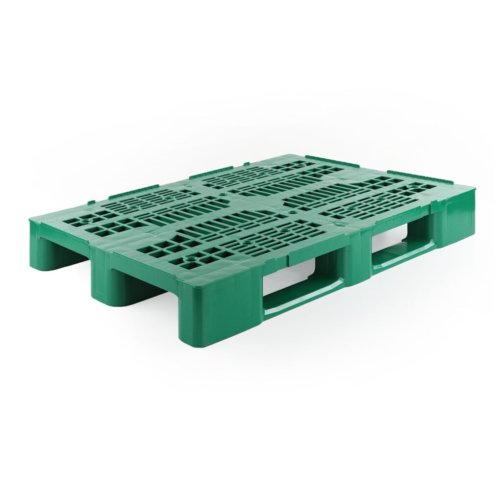 Kunststoffpalette, 1200x800x145 mm, grün Produktabbildung: Kunststoffpalette, 1200x800x145 mm, grün